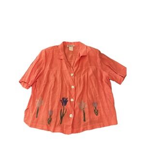 Piccalino Plus Short sleeve button up shirt floral Size 22W